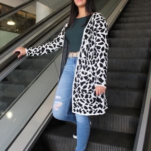 Leopard longline cardigan
